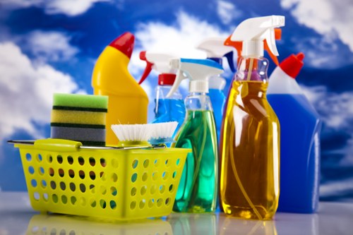 Technician preparing carpet cleaning equipment in a safe home environment
